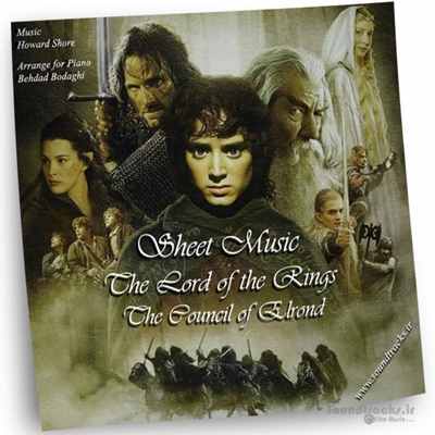 نت قطعه‌ی شورای الروند "The Council of Elrond"از موسیقی فیلم ارباب حلقه‌ها (The Lord of the Rings)، ساخته‌ی هاوارد شور (Howard Shore)، تنظیم شده برای پیانو توسط بهداد بداغی
